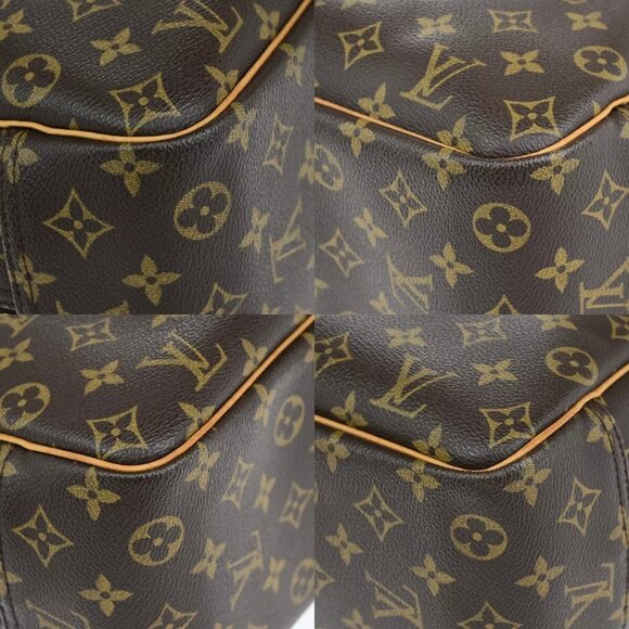 LOUIS VUITTON LV Logo Deauville Hand Bag Monogram Leather Brown - Picture 12 of 16